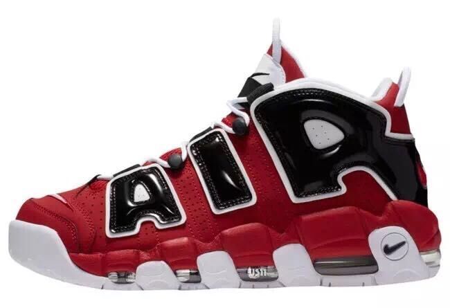 Nike Air More Uptempo Red Black White Shoes